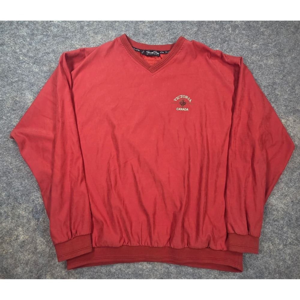Second Skin Hydrashield Windshirt Victoria Canada Red V-Neck Pullover Mens XL